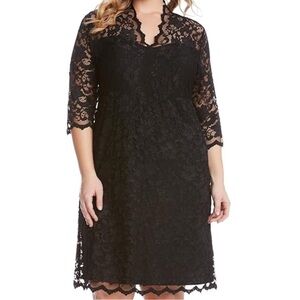 3/$10 Karen Kane Elegant Black Lace Half Sleeve Dress
